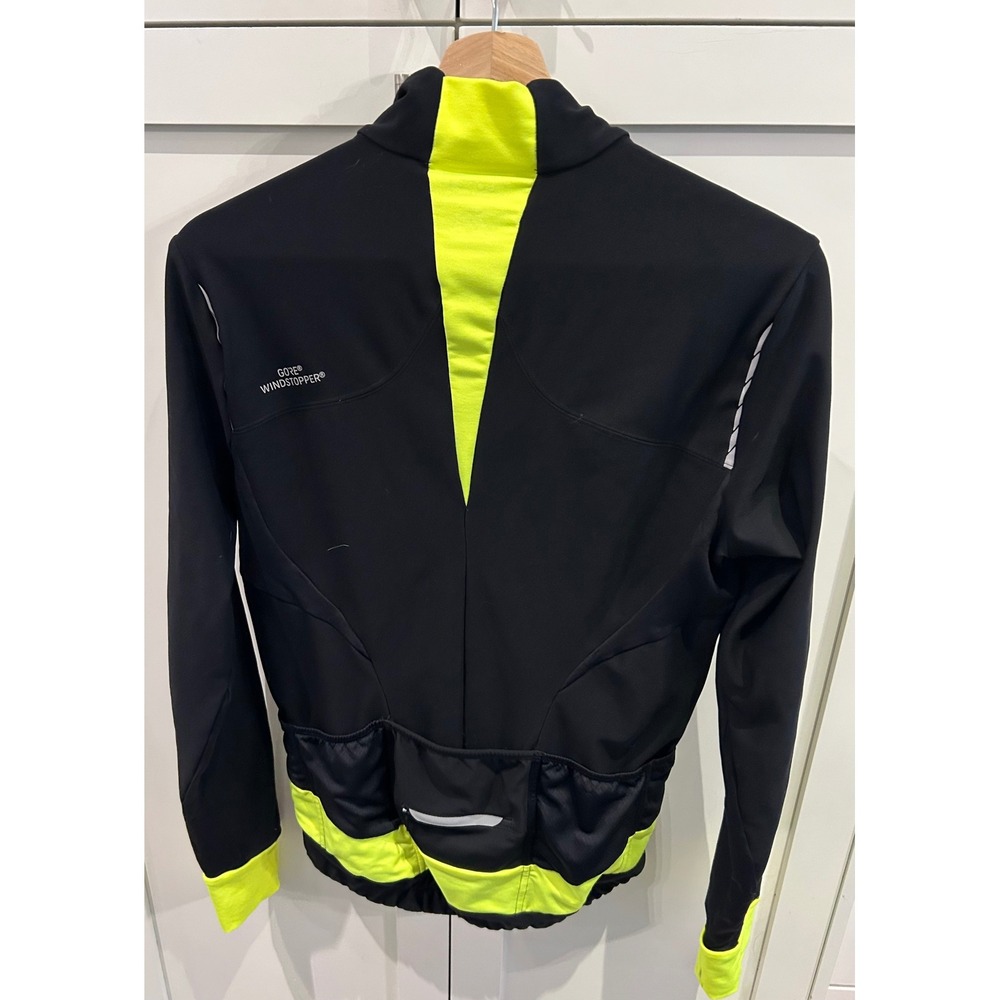 GORE BIKE WEAR Windstopper Cycling Jacket Men's Medium Black Neon Yellow - Picture 2 of 8